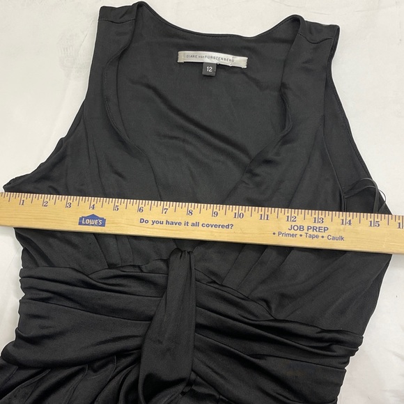 DIANE VON FURSTENBERG Women's Size 12 Little Black Party Sleeveless Azelia Dress - Picture 7 of 8